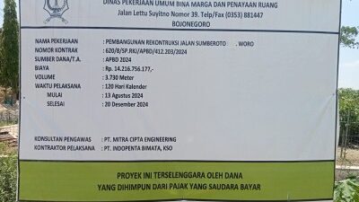Debu Proyek Rekontruksi Jalan Sumberoto – Woro Menuai keluhan Warga