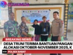 Desa Truni Terima Bantuan Pangan Alokasi Oktober-November 2025, Kapolsek Babat Pastikan Berjalan Lancar